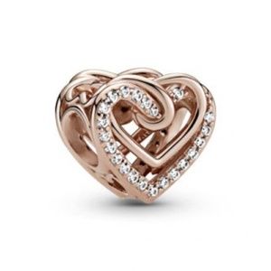 Pandora Sparkling Entwined Hearts Charm -  Rose